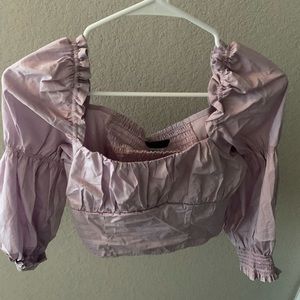 Light purple ruched crop top